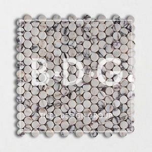 Calacatta Viola Honed Penny Round Marble Mosaic