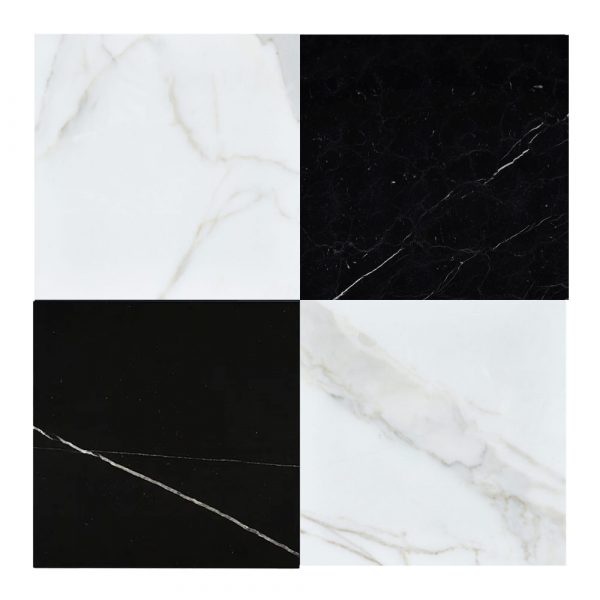 Calacatta Gold-Nero Marquina Pattern Honed-Polished Bdg Marble Tile Collection revered for its elegance and beauty. Call Calacatta Gold-Nero Marquina Pattern Honed-Polished store