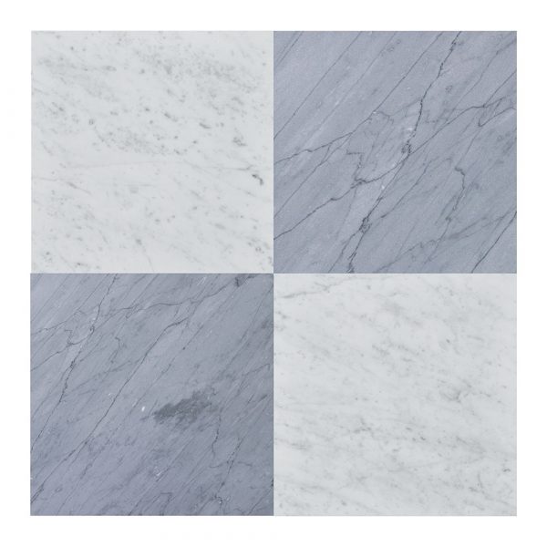 White Carrara-Bardiglio Imperial Pattern Honed Or Polished