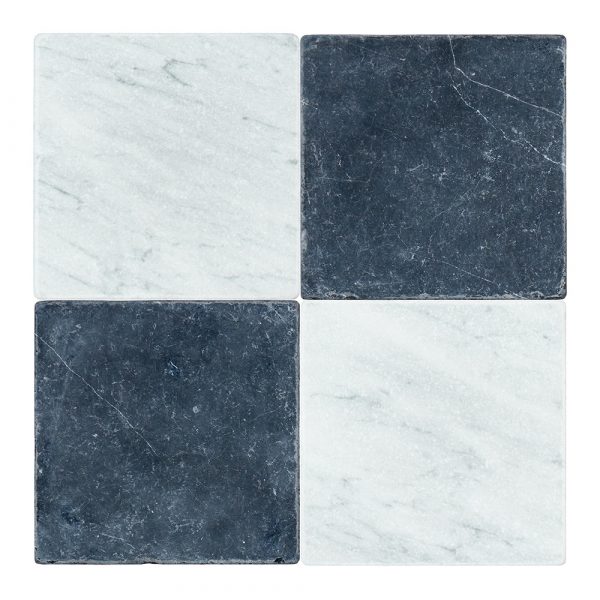 White Carrara-Nero Marquina Pattern Tumbled