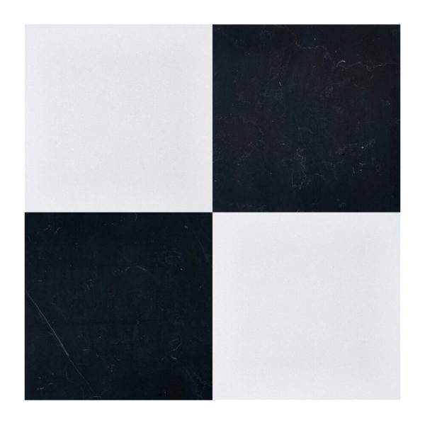 Thassos-Nero Marquina Pattern Honed Or Polished