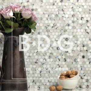 Calacatta Viola Honed Penny Round Marble Mosaic
