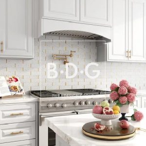 Paragon White Mosaic. BDG Luxury Showroom Mosaic and Natural Stone. Free Mosaic Paragon White Sample. Book an appointment
