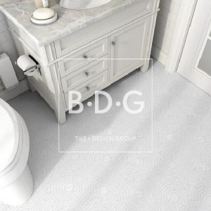 Ripple White Mosaic. BDG Luxury Showroom Mosaic and Natural Stone. Free Mosaic Ripple White Sample. Book an appointment