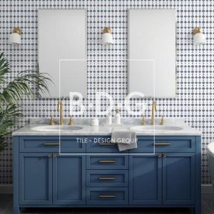 Tassel Blue Mosaic. BDG Luxury Showroom Mosaic and Natural Stone. Free Mosaic Tassel Blue Sample. Book an appointment
