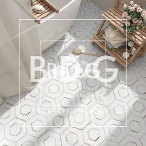 Iris White Mosaic. BDG Luxury Showroom Mosaic and Natural Stone. Free Mosaic Iris White Sample. Book an appointment