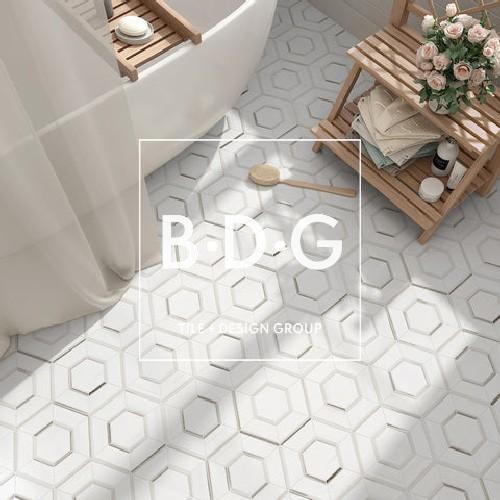 Iris White Mosaic. BDG Luxury Showroom Mosaic and Natural Stone. Free Mosaic Iris White Sample. Book an appointment