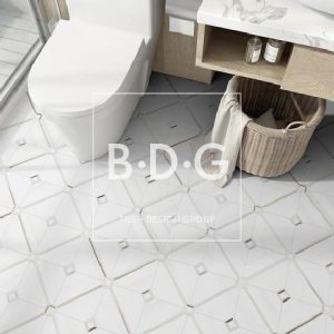 Meadow White Mosaic. BDG Luxury Showroom Mosaic and Natural Stone. Free Mosaic Meadow White Sample. Book an appointment