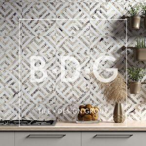Snow White Calacatta Picasso Honed Ponte Marble Mosaic