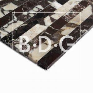 Calacatta Viola, Red Levanto Honed Mod Stripes Marble Mosaic MS90881