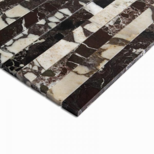 Calacatta Viola, Red Levanto Honed Mod Stripes Marble Mosaic MS90881