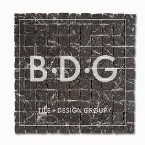 Iris Black Honed Hand Clipped 1x1 Marble Mosaic