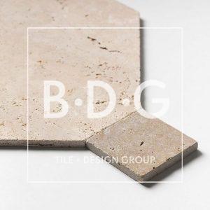 Ivory, Walnut Tumbled Travertine Tile