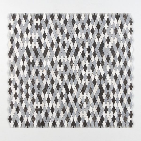 Allure L Iris Black Bianco Dolomiti Cl Honed Hazem Marble Mosaic 12×12