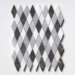 Allure L Iris Black Bianco Dolomiti Cl Honed Hazem Marble Mosaic 12×12