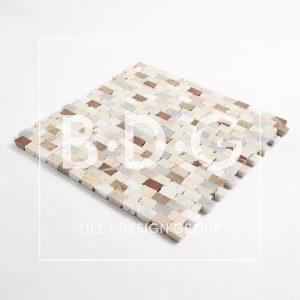 Multicolor Multi Finish Broken Joint Marble Mosaic 11 3/4×12