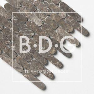 Silver Drop Honed Pill Marble Mosaic