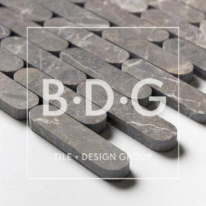 Silver Drop Honed Pill Marble Mosaic