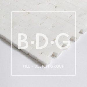 Snow White Honed Broken Joint Marble Mosaic 11 3/4×12