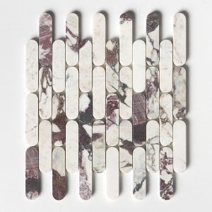 Calacatta Viola Honed Pill Marble Mosaic