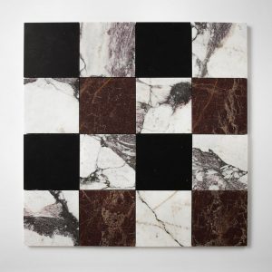 Black, Calacatta Viola, Red Bordeaux Honed 4x4 Marble Mosaic