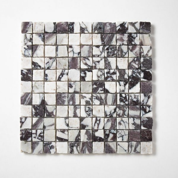 Calacatta Viola Honed Hand Clipped 1x1 Marble Mosaic