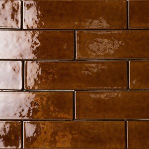 Hickory Glossy Thin Brick Tile Terracota