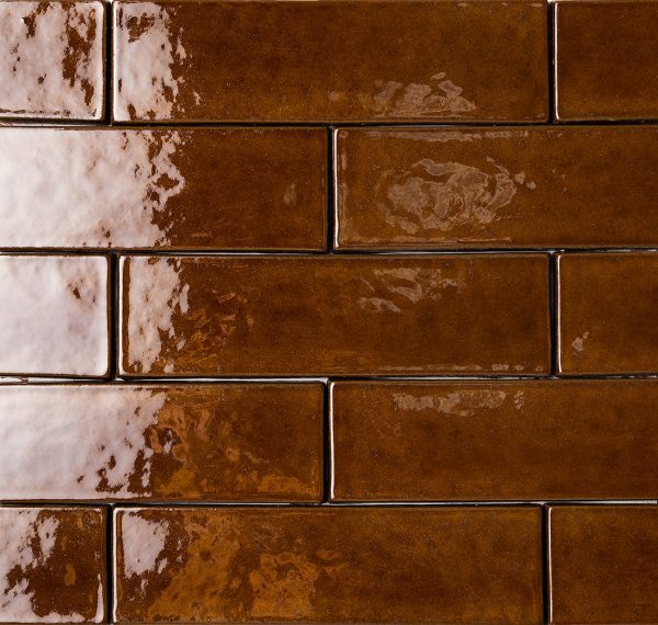Hickory Glossy Thin Brick Tile Terracota