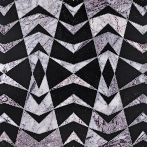 Mumbai Diamond Black Waterjet Mosaic