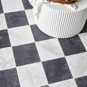 10” X 10” TULIP BLACK (TUMBLED) Akdo Marble tile